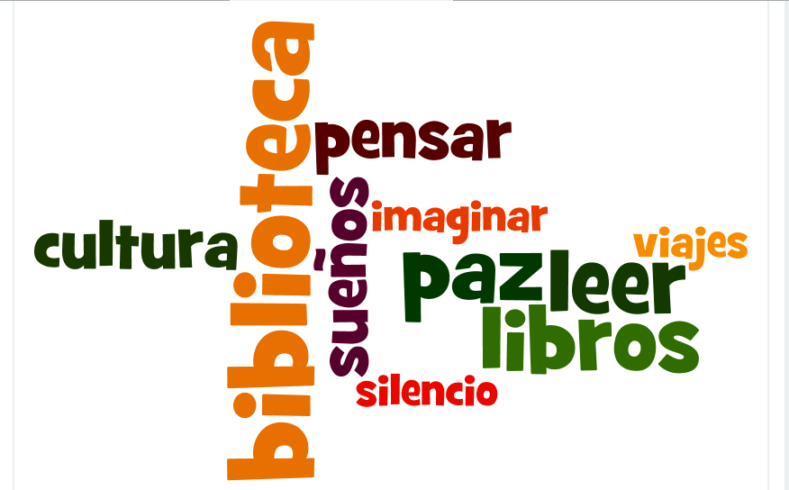 WordArt about library in spanish